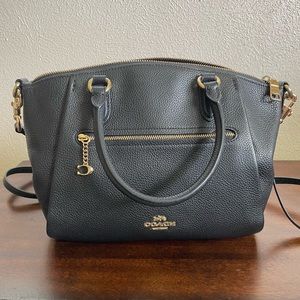 COACH—Pebble ‘ELISE’ Black/Gold Handbag—Gently Used—Great Condition!